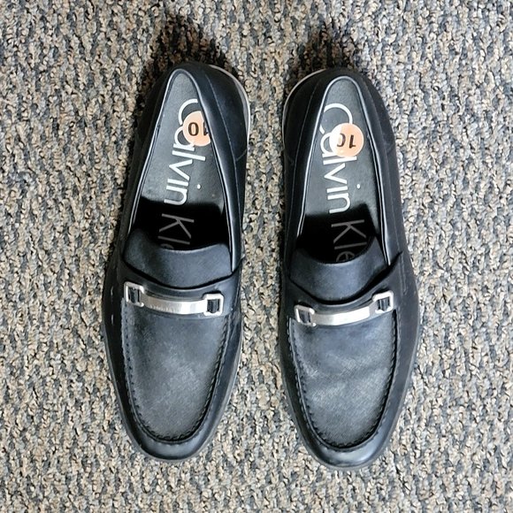 Men's Black Calvin Klein White Sole Loafers Size 10 - Picture 3 of 16